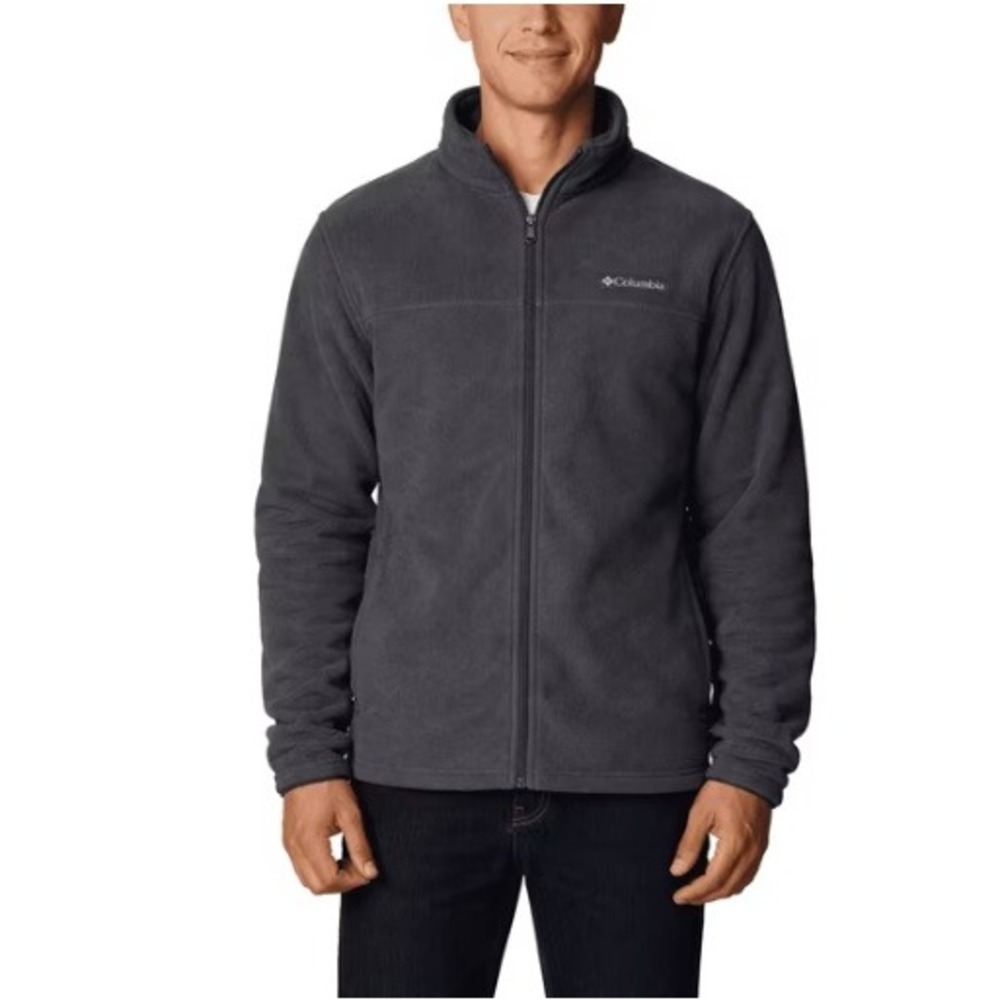 Columbia Full Zip Fleece Jacket Mens XL Black Mock Neck Outdoor Layer Gorpcore